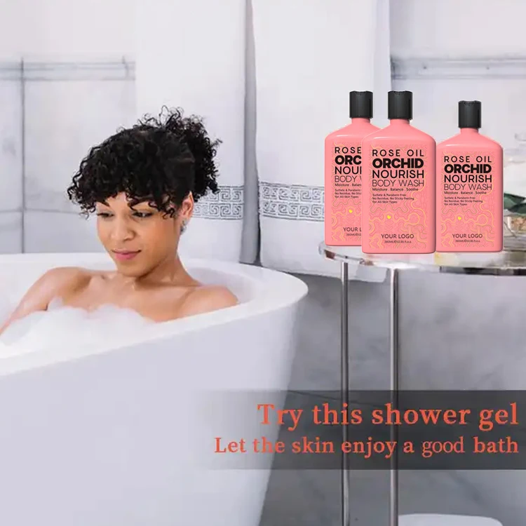Organic bubble bath liquid supplies Rose moisturizing bath oil Orchid Nourishing bath Gel and body works wholesale