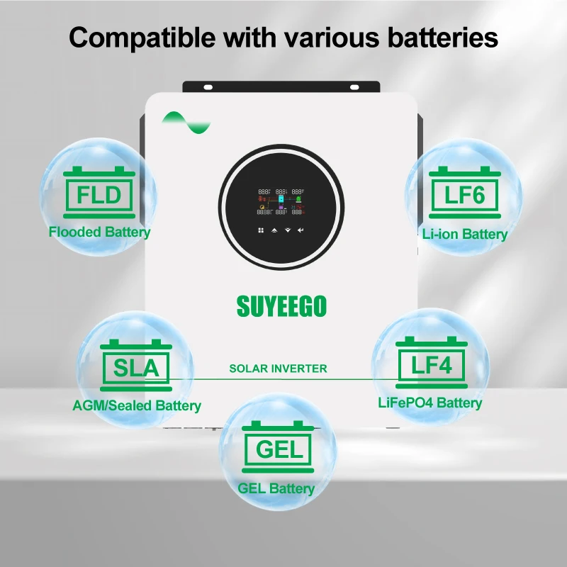 SUYEEGO 4kw Dual Output Off Grid Solar Inverter 24v Pure Sine Wave Hybrid Solar Inverter with Mppt Controller