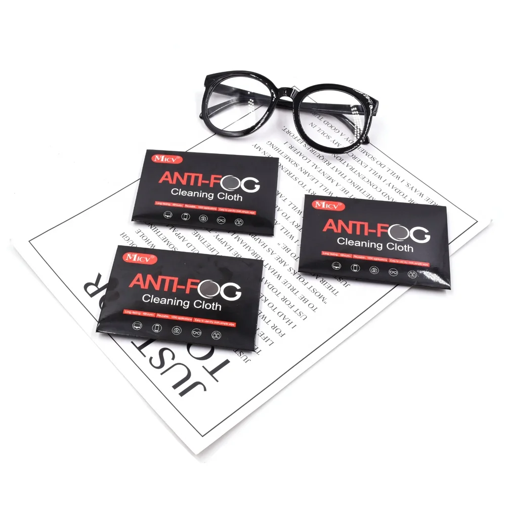Fashion Individual Package Eyeglass Antifog Cloth Nano Anti Fog Dry Wipe Lens Cloth Anti-Fog Cleaning Microfiber Cloth