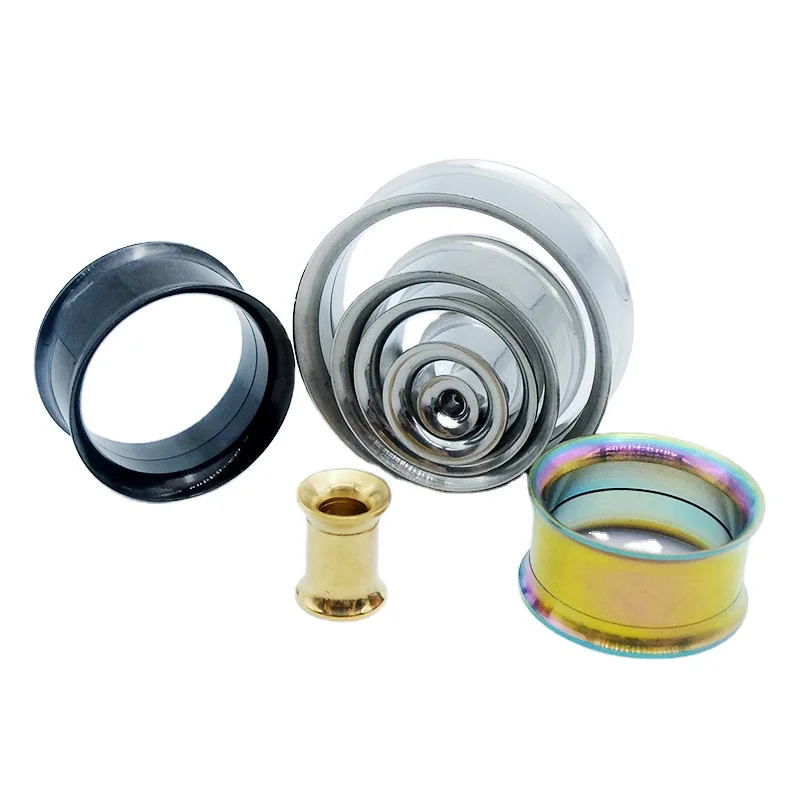 hollow double flare internally thread tunnel plugs piercing