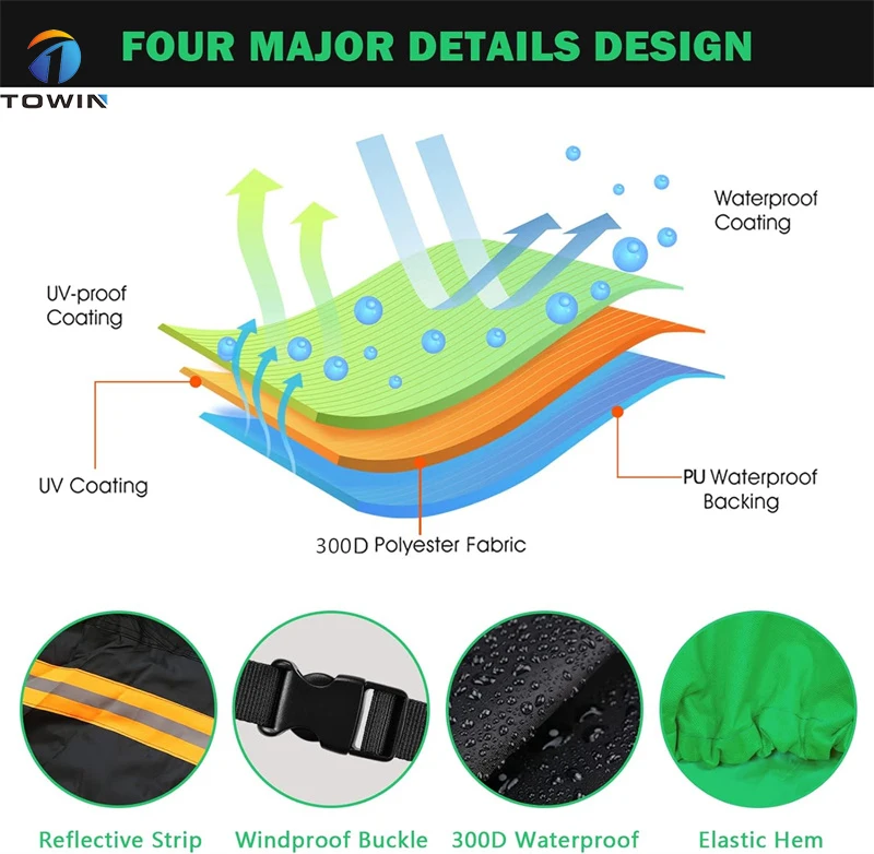 Большая сверхпрочная защита для улицы водонепроницаемая от ветра и пыли Четырехугольная Крышка электрического квадроцикла