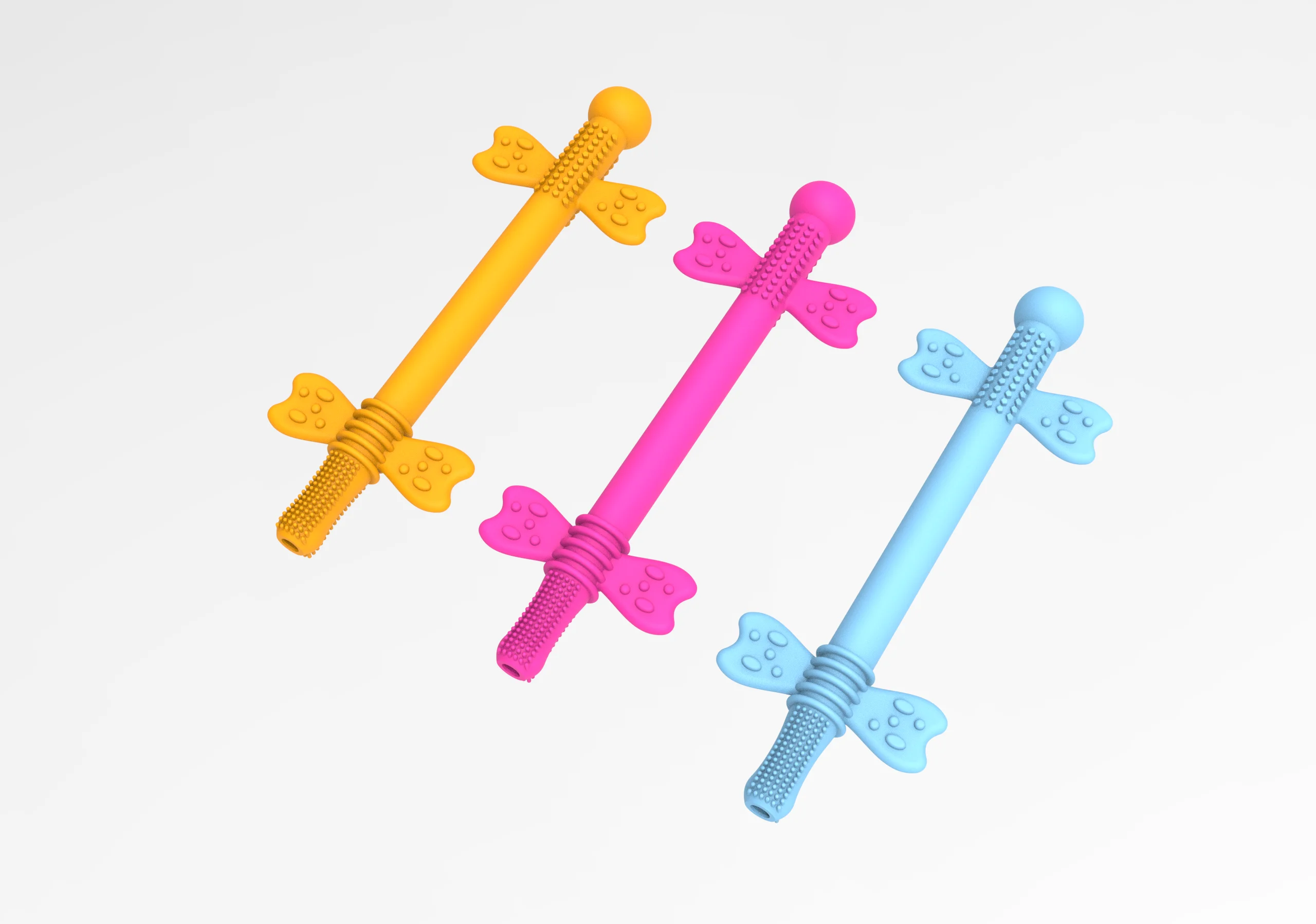 2025 полые Прорезыватели для зубов соломенная игрушка малышей улучшенные силиконовые трубки прорезывания игрушки с защитным щитом