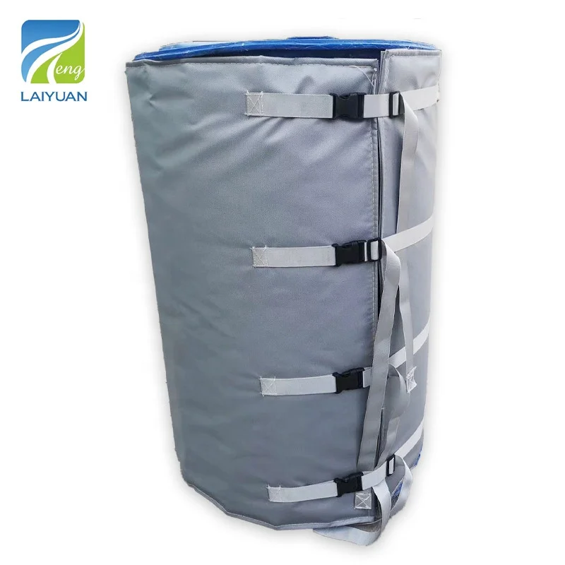 Laiyuan Custom Electric Industrial Heating Blanket 620*1580mm 220v 1000w Oil Drum Heater Jacket With Digital Thermostat