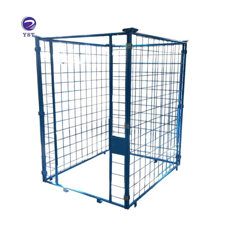Customized industrial warehouse collapsible frame retention wire metal units storage cage