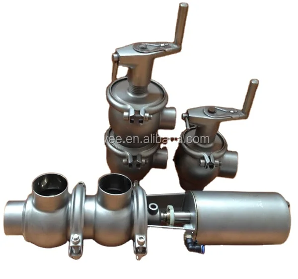 DN65 Stainless Steel SS304 Food Grade Pneumatic Change Over Valves