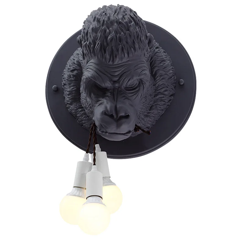 Modern Gorilla Resin Wall Lamps Art Decor LED Wall Sconce Kitchen Light Home Loft Industrial Vintage Luminaires Wall Lamp