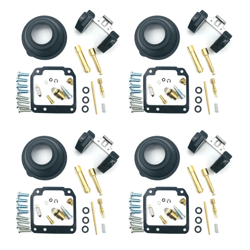 4 Sets Carburetor Rebulid Kit For yamaha XJR400 1993-1998 Chamber Seal Vacuum Diaphragm Air Mixture Screw Float Valve