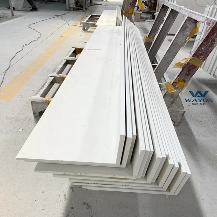 Artificial marble stone calacatta golden quartz kitchen dining restaurant grey table top