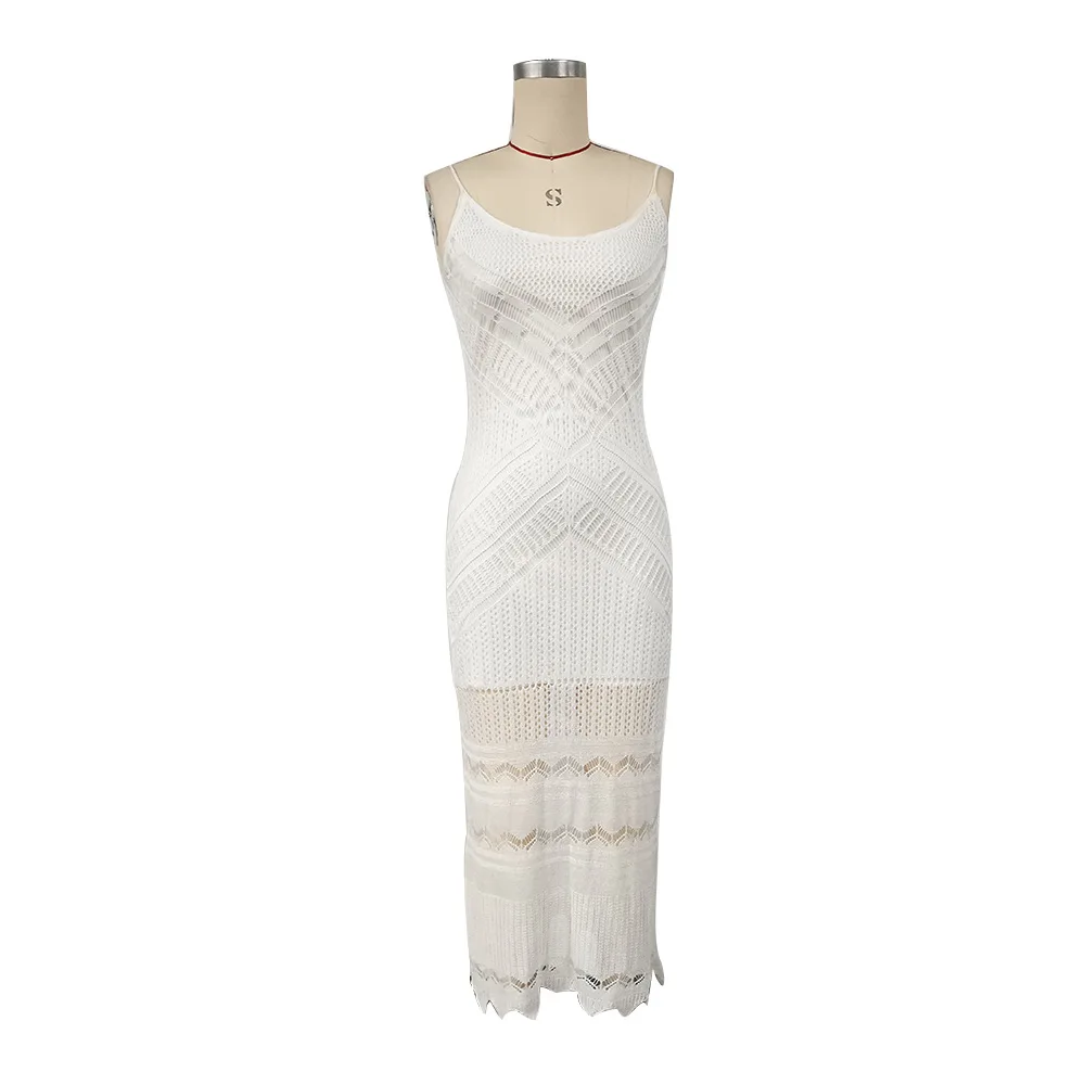 FS14309D women sexy beach knitted long dress