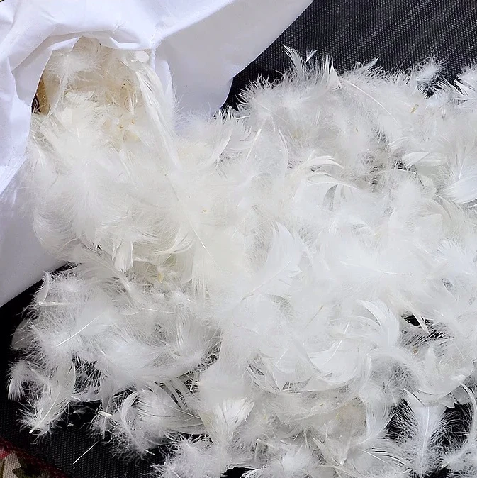 
Duvet and Pillow Filling material Washed White Duck Feather 2-4cm 