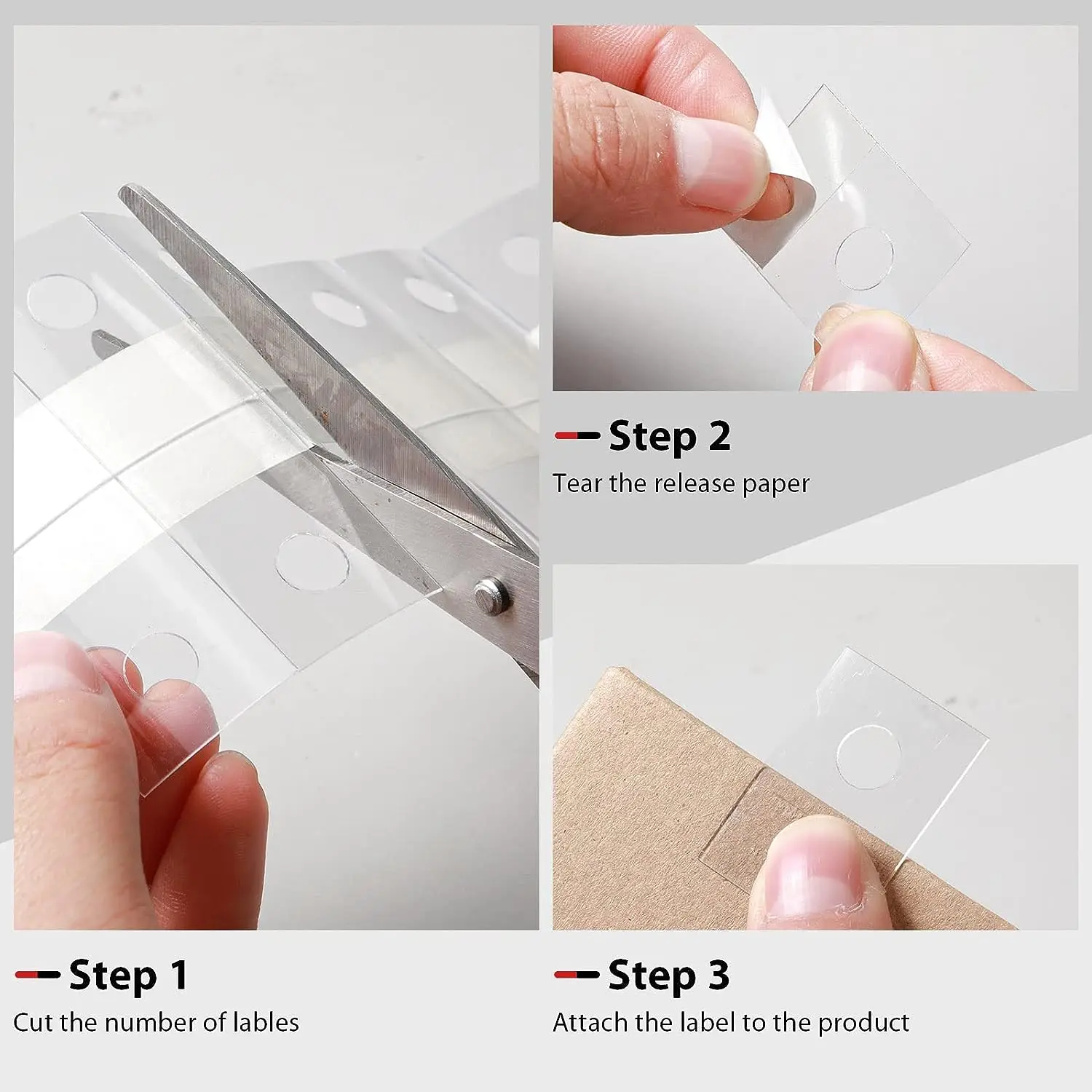 Clear Hook Hang Tabs Self Adhesive Hanging Tabs Round Hole Heavy Duty Sticky Adhesive Plastic Hang Tags  for Merchandise Retail