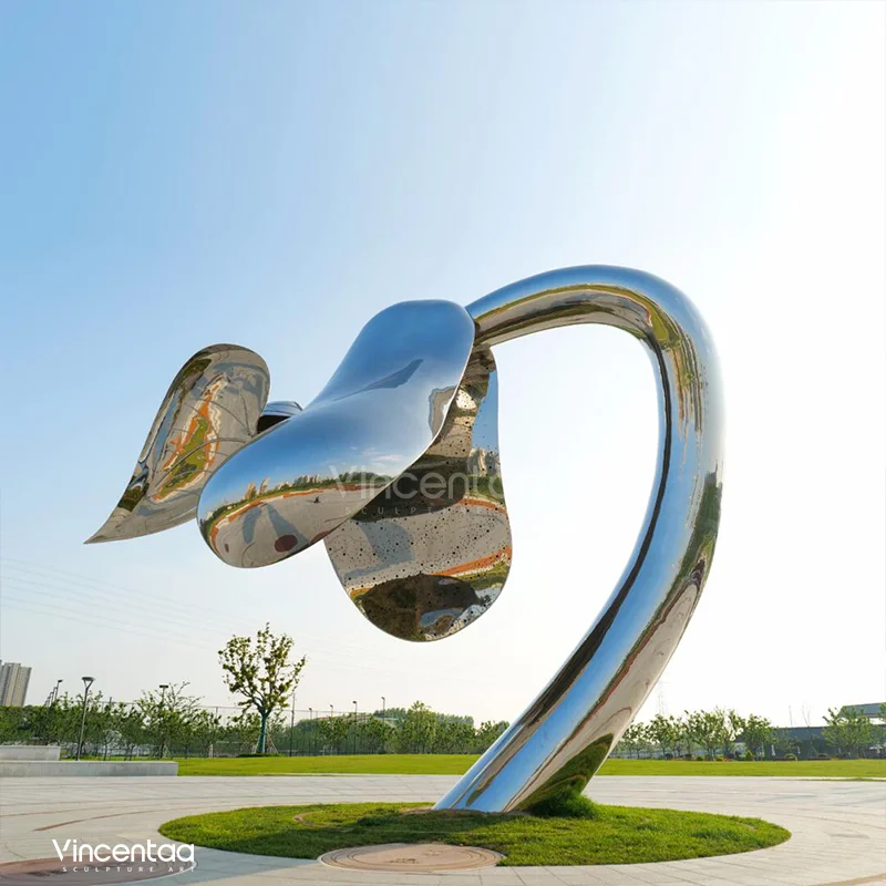 Vincentaa Metal Outdoor Flower Sculpture Custom Modern Abstract Art New Design Sculpture
