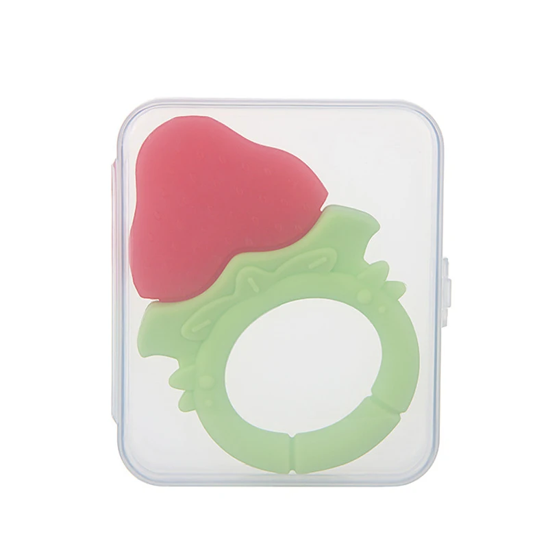 Wholesale Best Selling Teether Ring Fruit Molar Stick Bite Fruit Strawberry  Silicone Teether