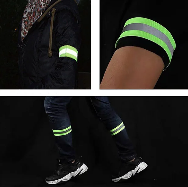 2023 Safe High Visibility Reflective Wristbands Reflective Ankle Bands Safety For Running Walking