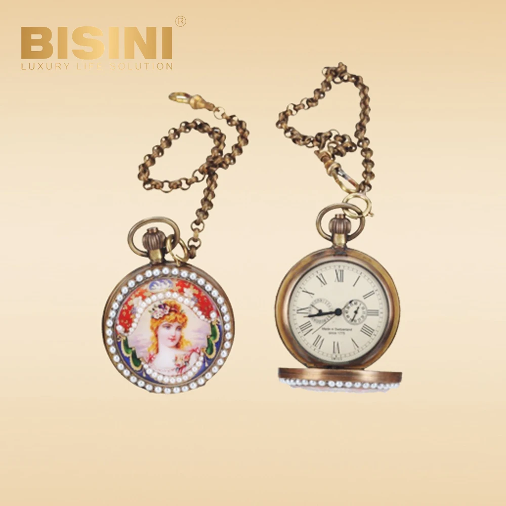 Ancient Chinese style Handy antique mechanical pocket clock 12 branches of the Chinese zodiac Vintage single shell pocket watch