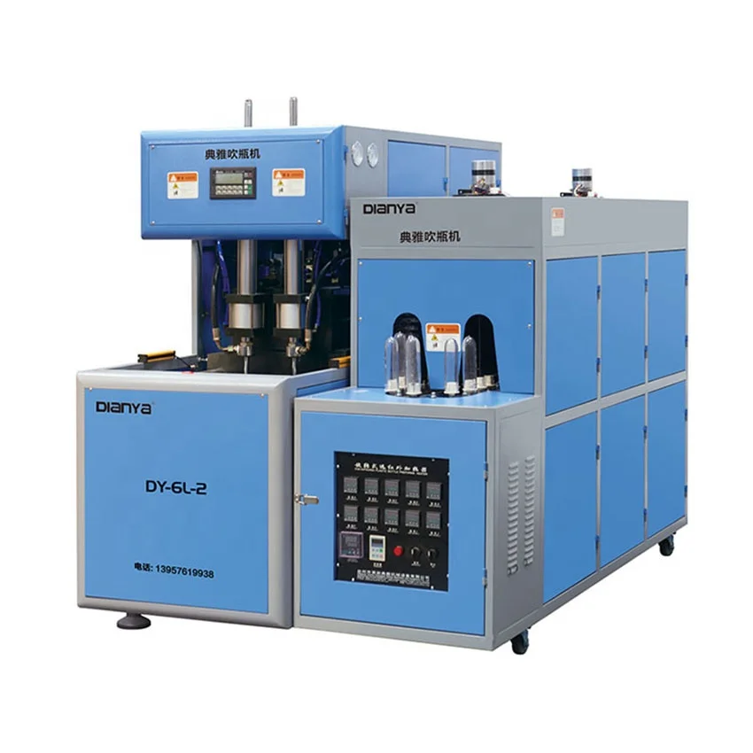 DY-6L-2 Semi automatic PET plastic water oil bottle wide mouth jar blowing machine 2cavity