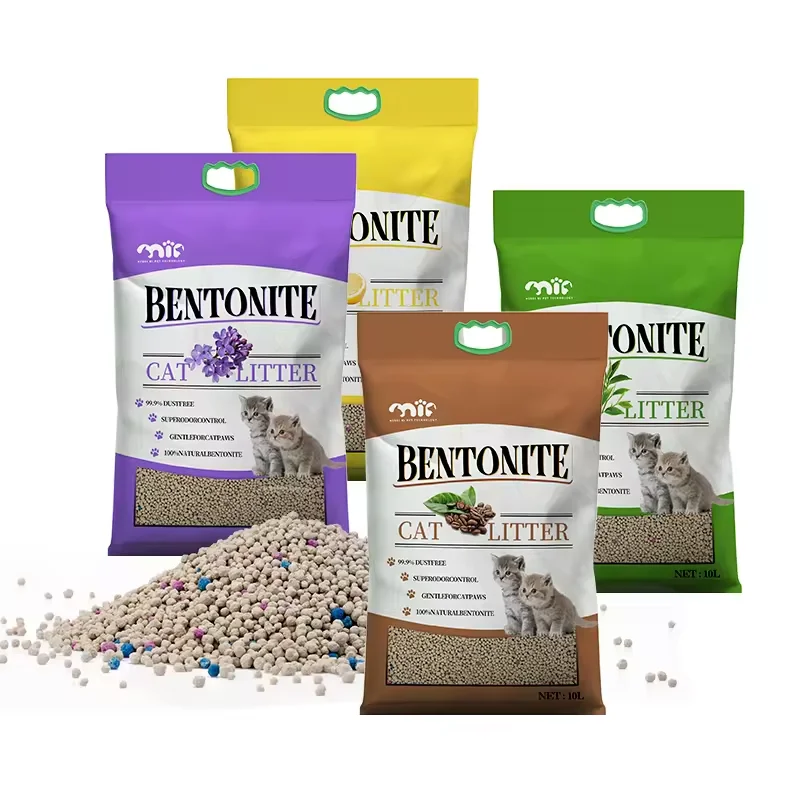 OEM BSCI CatLitter Sand Factory Wholesale High Quality Strong Clumping Arena Para Gatos 100% Natural Sodium Bentonite Cat Litter