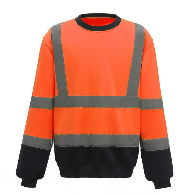 customized reflective polyester sweater night safety construction road workwear highly visibility safety coat