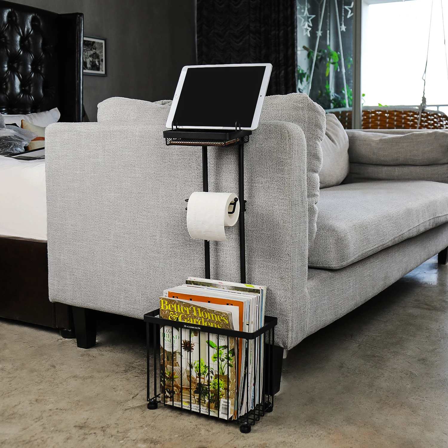Hot sale Freestanding Toilet Paper Holder Tissue Rack Scroll Stand Roll Dispenser with bathroom over toilet storage shelf