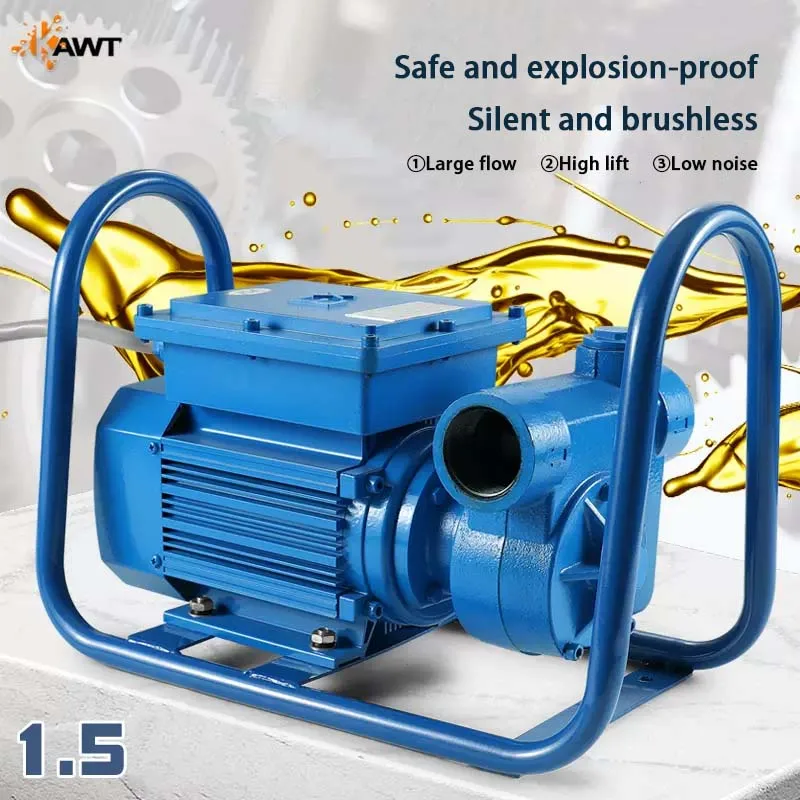 Cavitt Explosion proof Gasoline Pump DC 12V24V Brushless Self Priming Gasoline Pump 1.5 Inches Gasoline Pump