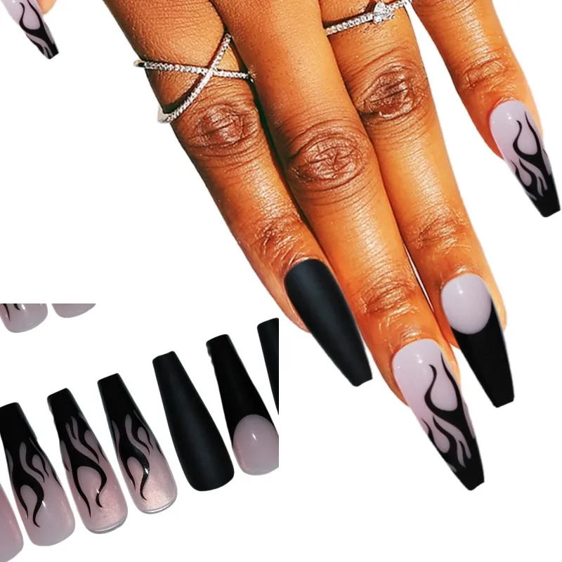 Искусственные ногти фиолетового цвета и лазерного дизайна, набор для маникюра в салоне