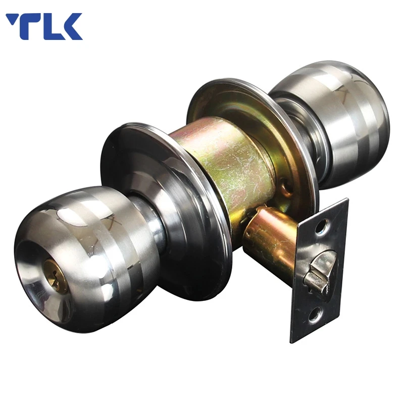 Stainless Steel Combo Cylindrical Door Lock set Deadbolt Lock Cylindrical Ball Interior Door Handle Lock