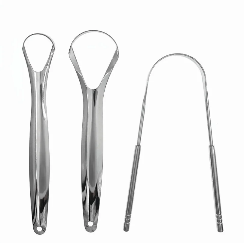 
Hot Selling Zero Waste Premium Hygienic Non-Synthetic Grip Stainless Steel Tongue Cleaner Scraper 