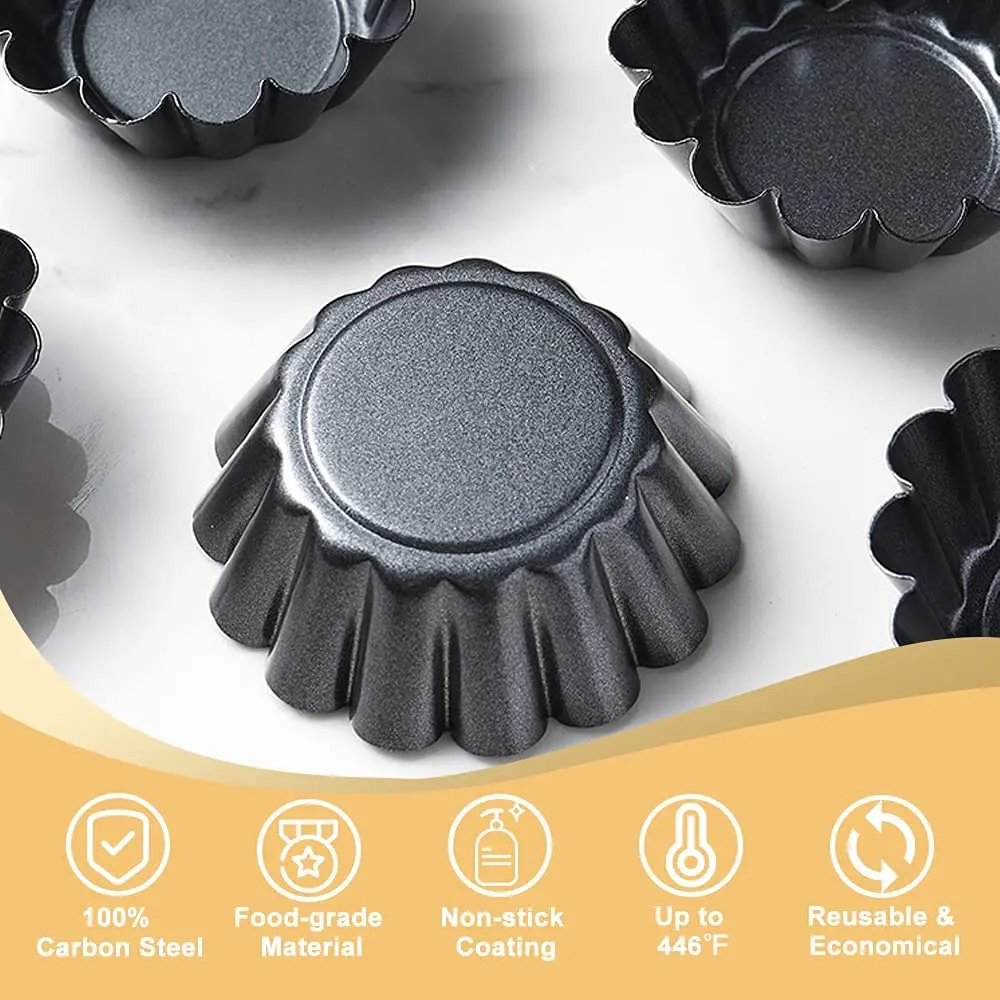 Hot Selling Mini Tart Pan for Baking Carbon Steel Baking Cupcake Cookie Cake Egg Tart Mould Fruit Pie Plate Pudding