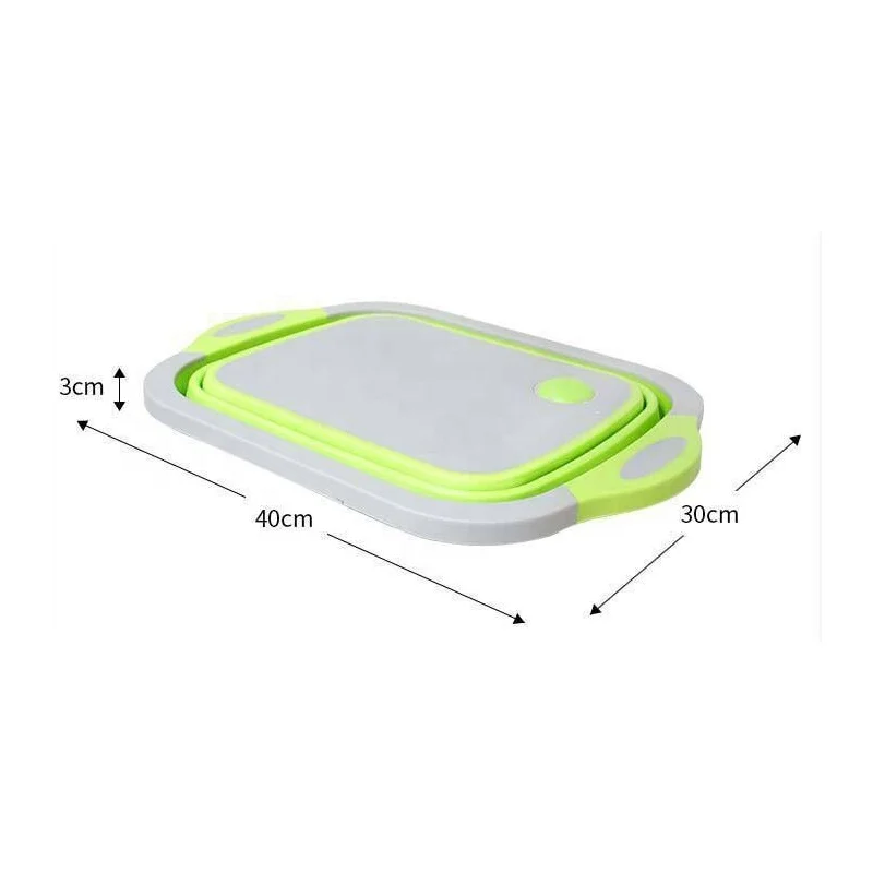 Kitchen Gadget Chopping Board Plastic Folding Cutting Boards Collapsible Basket Portable Drainer