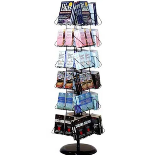 customized metal rotatable magazine notebook mini reading book display rack stand literature holder display rack