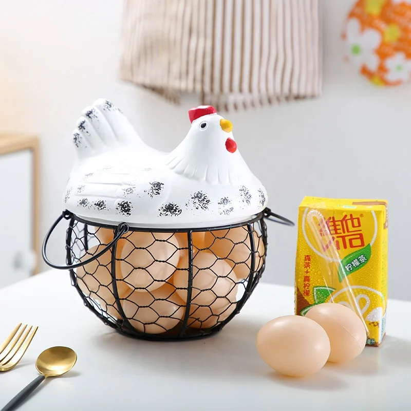 Маленькая корзина для яиц керамическая хранения закусок кованая