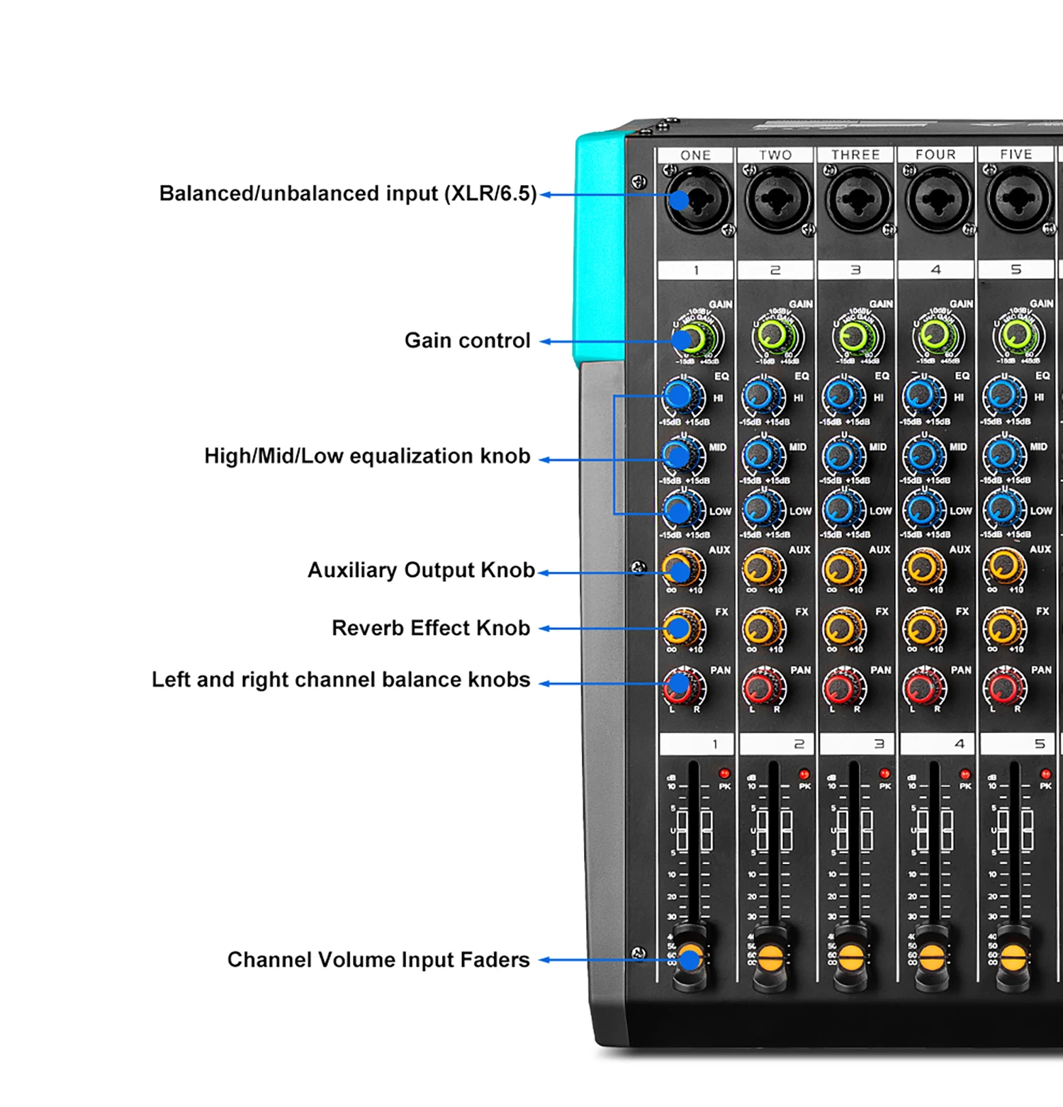GAX-PA8 2024 Newest Professional Mixer Audio 6 Mono channel Mixing Console Buit-in MP3 Player Use for Home Party