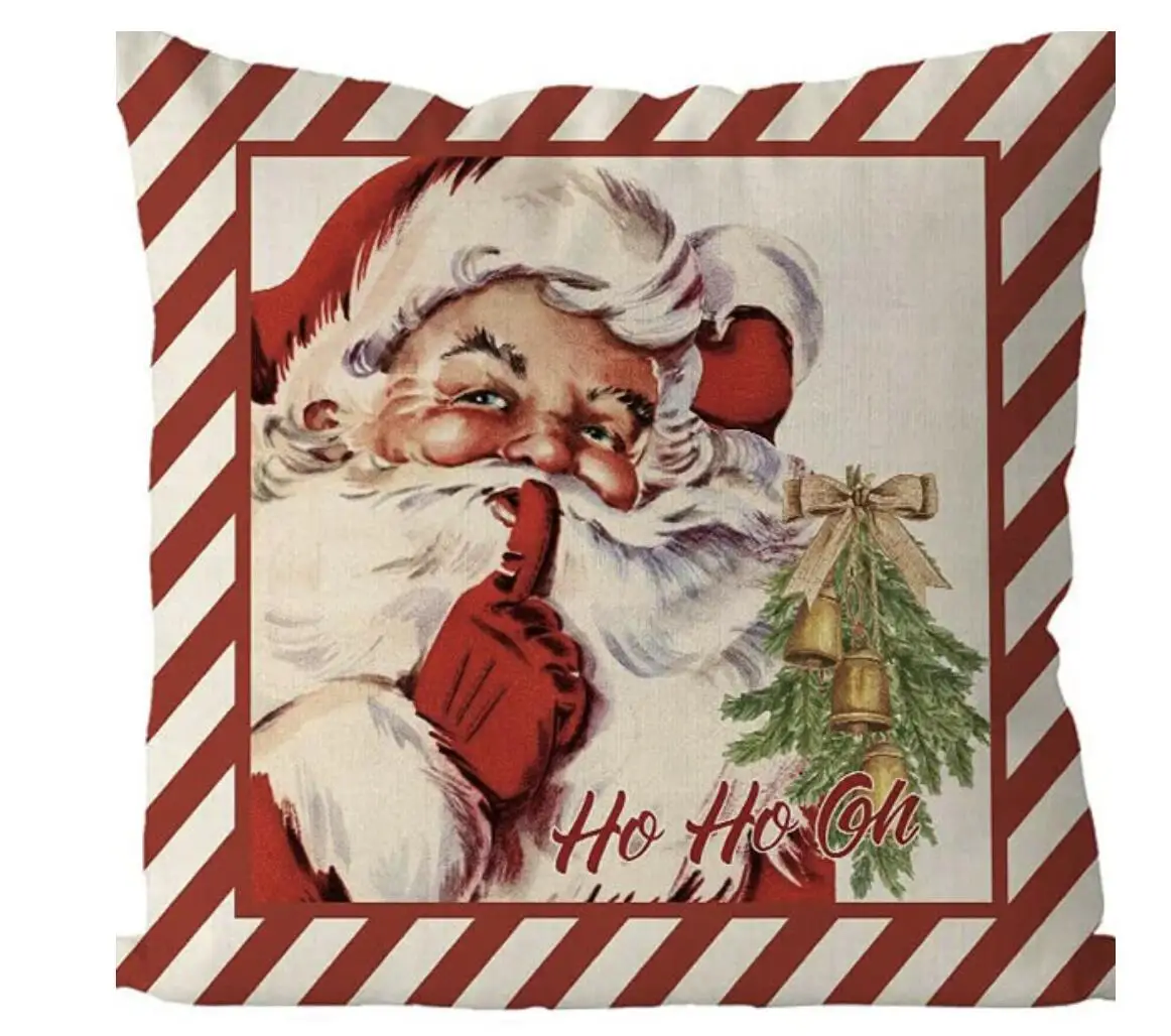 45*45cm 2024 New Christmas Gingerbread Man Candy Decoration Pillow Cover Home Living Room Holiday Party Pillow