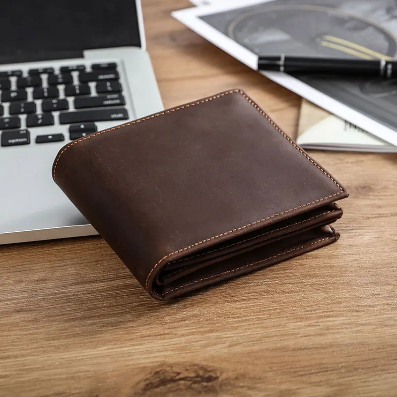 Factory Spot Credit Card Holder For Men Leather RFID Genuine leather Wallet Man Money Clip