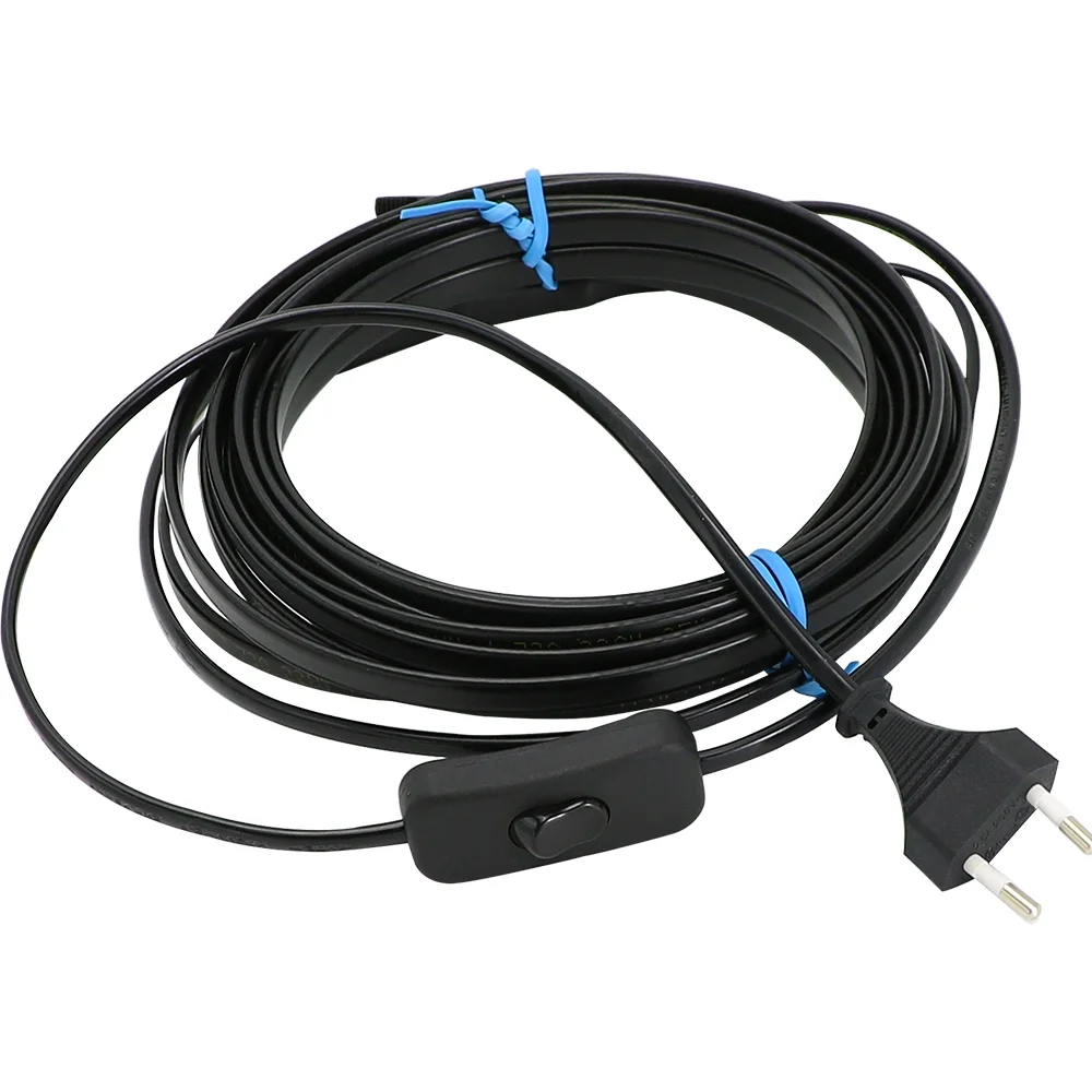 25W/M Heating Cables Self Regulating Pipe Anti-Freeze Protection Roof Gutter De-Icing with 220V EU Plug  Electric Wire