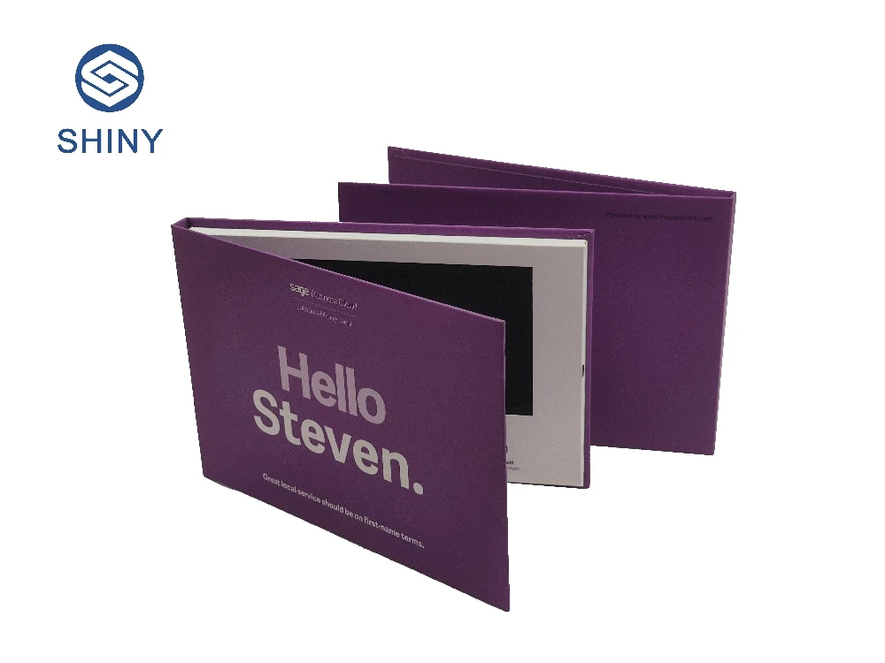 Custom Handmade Luxury 7 Inch LCD Screen Mini Video Brochure Custom Video Business Card For Advertising Marketing Invitation