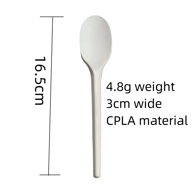 6.5 inch CPLA Compostable Forks Knife Spoon Set Disposable 180 Days Biodegradable Cutlery