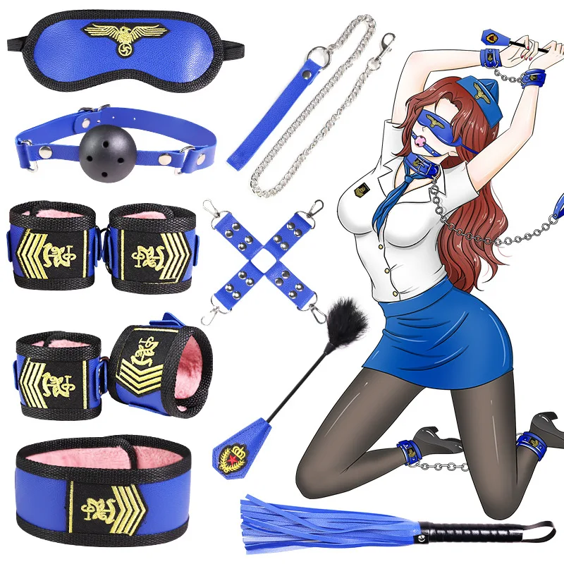 Hot Sale Sex Sm Bondage Set Leather Restraint Kit Adult Sex Toys 12pcs 1set Bondage Gear For Couples Bdsm