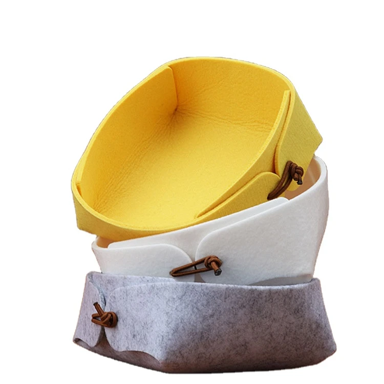 Custom made felt tray foldable handmade small felt storage box