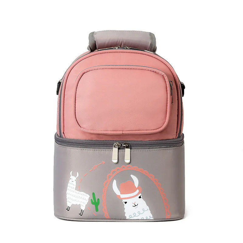 Mommy Carried Milk Cooler Bags Canvas Multi Layer Insulated Bags New Design Cooler Backpacks