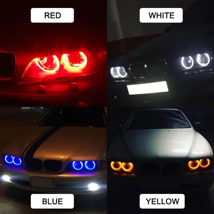 2Pcs Error Free LED Angel Eyes Marker Lights Bulbs Headlight For BMW E39 5W E53 E60 E61 E63 X5