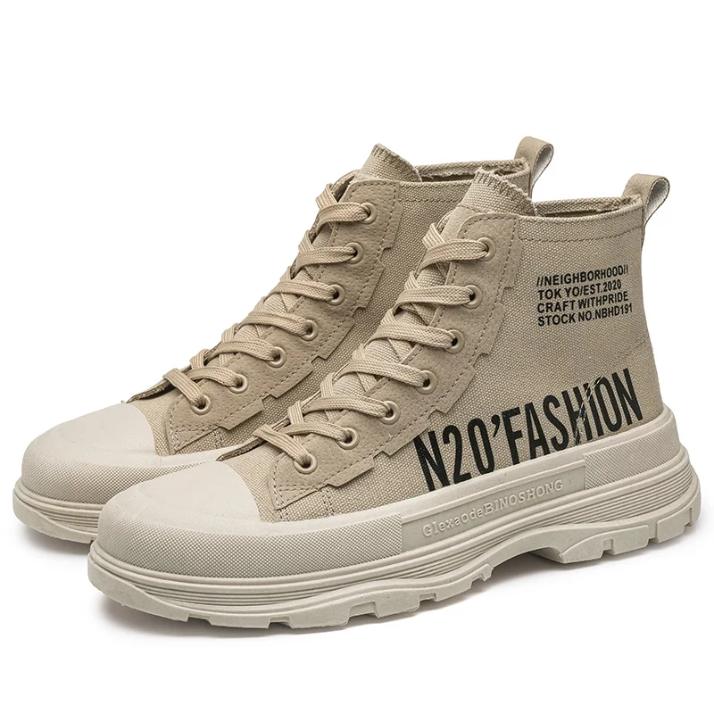 
2020 Hot Sale High Top Canvas Skate Shoe For Men Fashion Sneakers Breathable Running Shoes Casual 