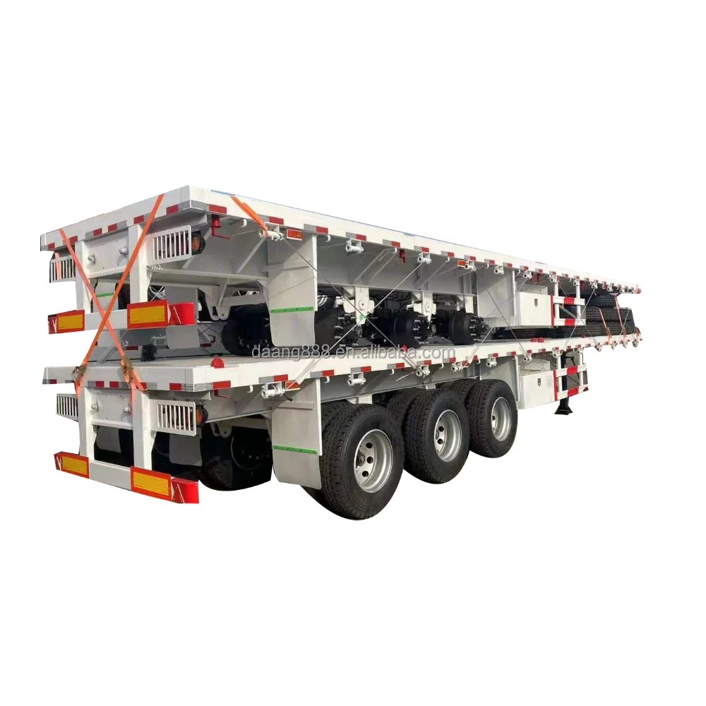3 Axles 20ft 40ft Container Flat Bed Flatbed Semi Trailers
