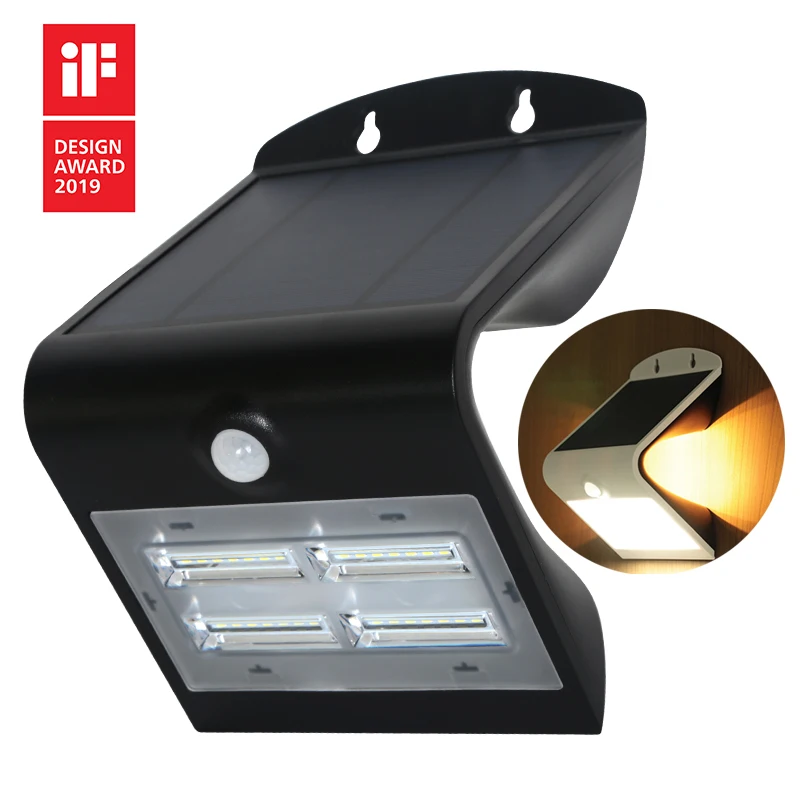 Global patent durable IP65 waterproof with sensor led solar energy garden wall light lamp outdoor