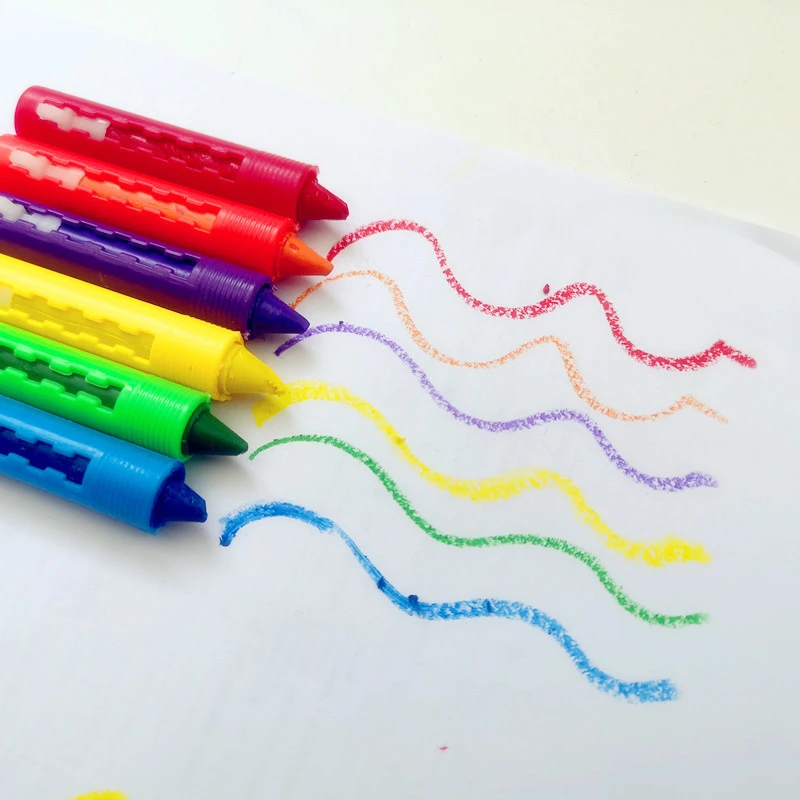 6 Colors Non-toxic Erasable  Art Bath Crayons sets For Child Drawing