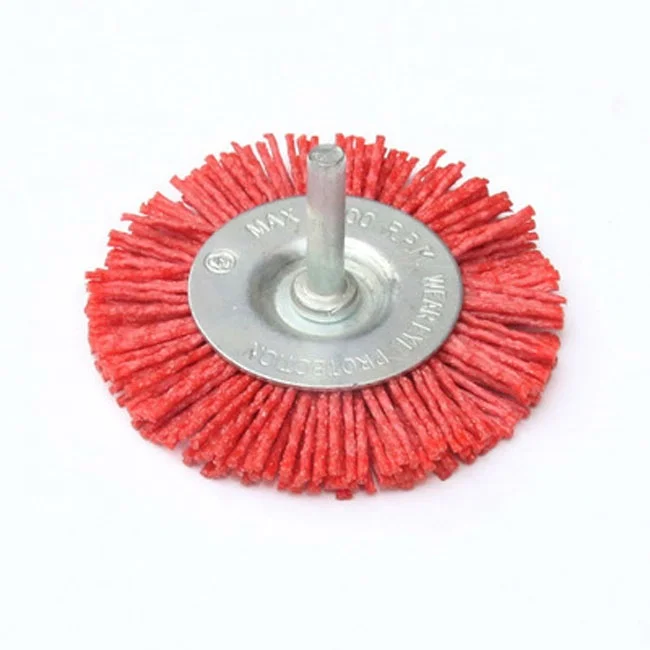 100 mm Nylon wire wheel brush with 6mm shank  cleaning brush for car