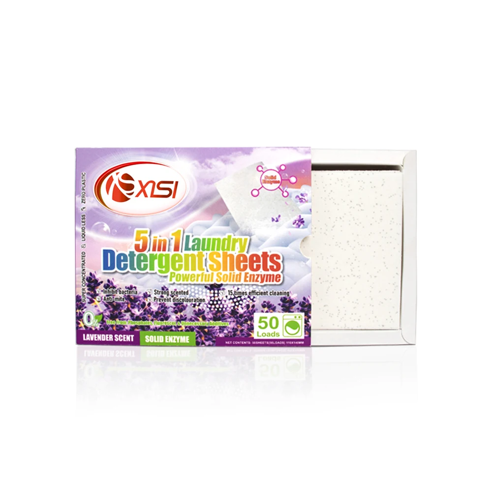 Ultra Condensed Safe No Fluorescent Agent Eco Laundry Sheets No Whitening Agent Biodegradable Laundry Detergent