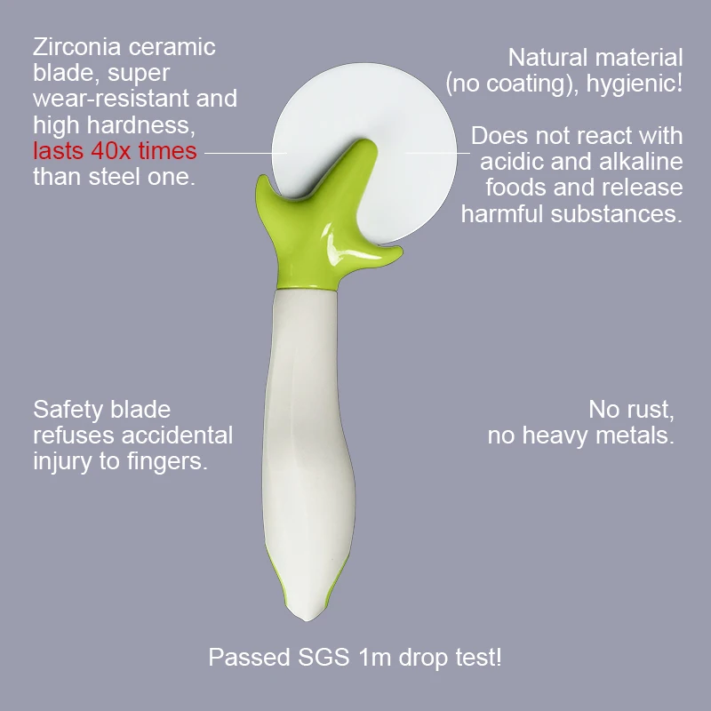 MIDDIA Pizza Wheels Cake Knife Ceramic Pizza Cutter