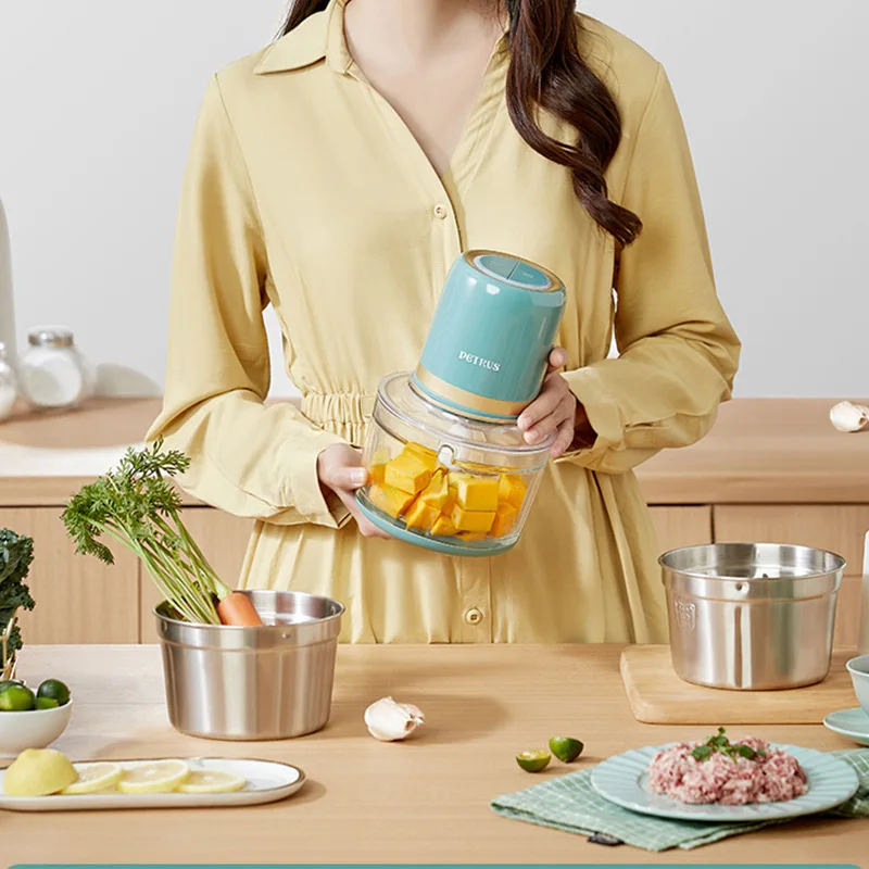 Petrus Wireless Food Grinding Machine Small  Electric Home Automatic Food Grinders Multifunctional  Meat Grinder For Food