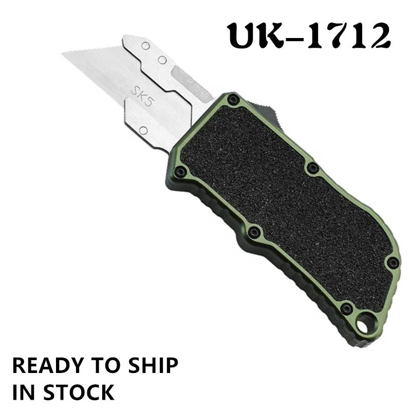 Aluminum Alloy Shell 5 Extra Blades Automatic OTF Wholesale Price Utility Knife Box Cutters